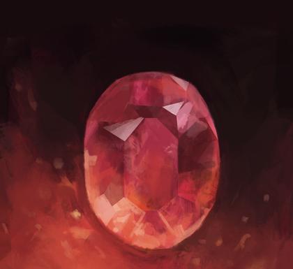 Glowing red Fire gem